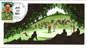 #2377 Francis Ouimet, Collins Hand-painted First Day Cover Perfect!!! - Picture 1 of 1