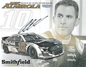 2022 Aric Almirola Smithfield HAAS NASCAR Signed 8.5x11 Hero Card Postcard - Picture 1 of 2