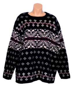 Eastern Mountain Sports Vintg Bold Blue Snowflake Wool Sweater LSleeve Men’s L - Picture 1 of 7