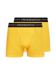 Crosshatch - Men's 'HEXTER' Boxers 2pk - Yellow - Picture 1 of 5