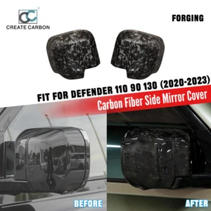 2pcs Carbon Fiber Side Mirror Cover Trims For Land Rover Defender 110 90 130 - Foto 1 di 7