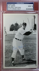 VINTAGE Indians 1956 VIC WERTZ autograph/auto/signed photo postcard PSA/DNA - Picture 1 of 2