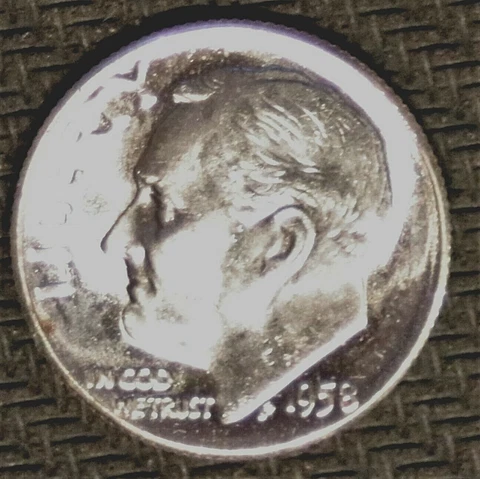 1958-P Roosevelt Dime - Brilliant Uncirculated - Stock Photo - #36979 Cover