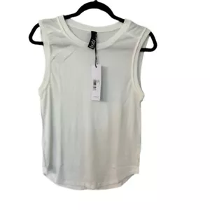 Bobi Los Angeles Women's Cream Sleeveless Crew Neck Rounded Hem Tank Size L NWT - Picture 1 of 7
