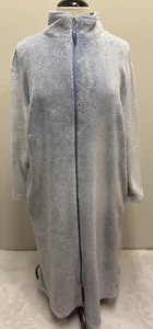 Oscar De La Renta Full Zip Cozy Blue Robe Women L/XL - Picture 1 of 11