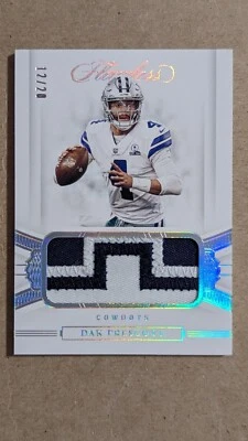 2020 Panini Flawless Dak Prescott Game Worn Used Jersey Patch 12/20 - Image 1 of 4
