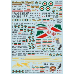 Calcomanía avión escala 72-229 1:72 iraní Northrop F-5 Tiger II tobogán acuático - Imagen 1 de 12