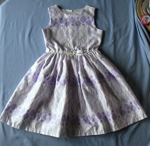 Gymboree Floral Lattice Party Dress Poly Duppioni Bow Special Occasion 8 EUC - Picture 1 of 12