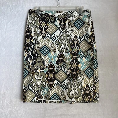 Falda lápiz Van Heusen mujer multicolor 4 algodón geométrico cremallera hasta la rodilla Foto 1 de 4