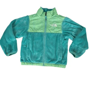 The North Face Girls XXS /  5 Green & Yellow Fleece Full Zip Jacket Cozy - Picture 1 of 8