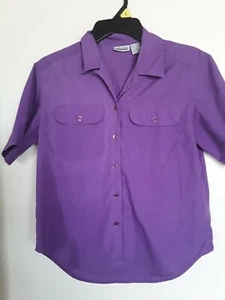 Camisa Cabin Creek Púrpura Cuello Manga Corta Botón Delantero Talla XS - Imagen 1 de 3