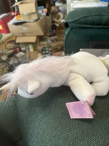 1998 PRECIOUS MOMENTS Tender Tails Unicorn Beanie Plush w/Tags by Enesco - Picture 1 of 5