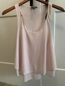 Top para mujer Express rosa suave en capas sin mangas talla mediana - Imagen 1 de 8