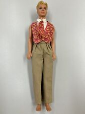 Vintage 1960’s Barbie Ken Doll With Paisley Vest And Tie 1968 Mattel