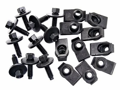 ISUZU Body Bolts & U-nut Clips- M6-1.0 x 22mm Long- 8mm Hex- 20pcs (10ea)- #136 - Image 1 of 4