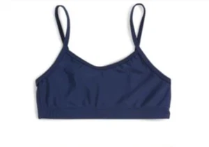 ID Ideology Solid Bikini Bralette Girls' M Indigo Sea Stretch V-Neck Sleeveless~ - Picture 1 of 12