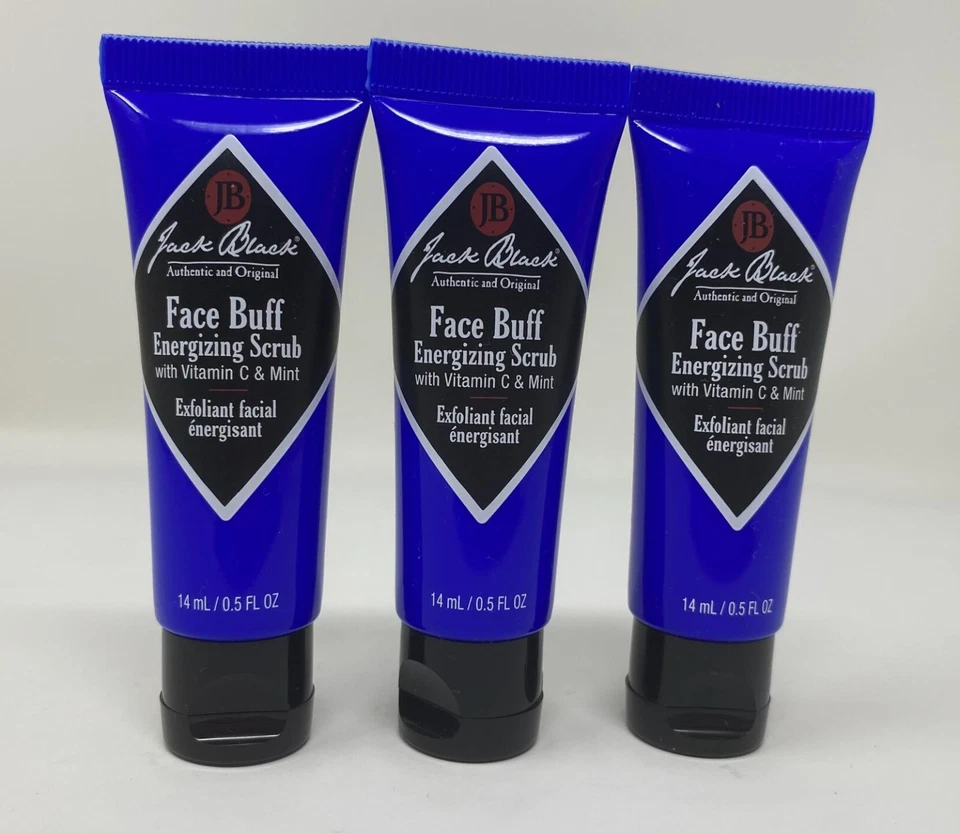 3 x Jack Black Face Buff Energizing Scrub Travel size 0.5 oz/ 14ml Sealed - Image 1 of 1