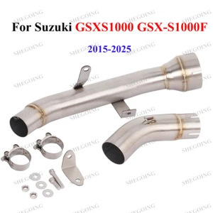 Slip On For Suzuki GSXS1000 2015-2025 Motorcycle Exhaust 51MM Middle Pipe - Picture 1 of 6