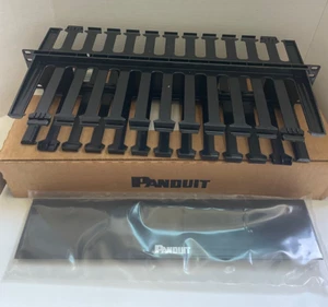 Open Box Panduit WMP1E Horizontal Cable Manager, Black, 2 RU, Black - Picture 1 of 11