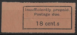 Zanzibar 1926-30 18c Postage Due 'cent.s' Variety SG.D10a MNH - Picture 1 of 1