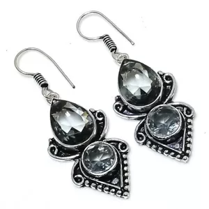 Alexandrite Gemstone Handmade 925 Sterling Silver Jewelry Earring Sz 1.4'' - Picture 1 of 1