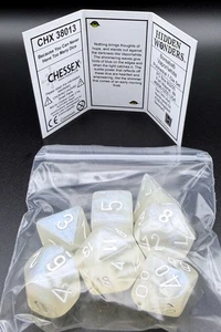 Chessex 38013 Hidden Wonders Borealis Vapor / weiß polyedrisch 7 Würfel Set - Bild 1 von 3