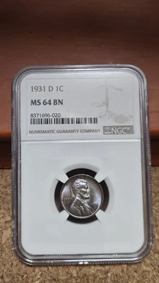 1931 D Lincoln Cent MS64 Stunning TONES !! - Image 1 of 4