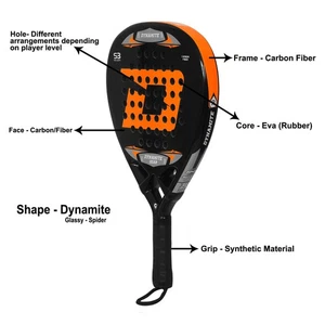 Padel Racket Dynamite Tennis Paddle Carbon Surface Shockproof Lightweight Racque - Picture 1 of 5