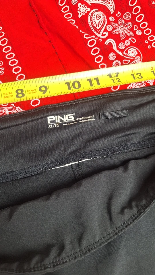 Pantalón corto de golf Ping Performance para mujer negro bolsillo trasero talla XL Foto 1 de 4