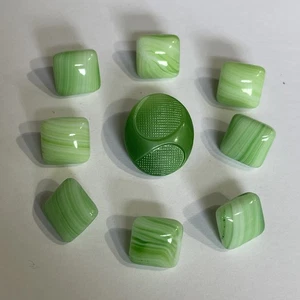 Vintage Green Czech Glass Sewing Crafting Buttons Button Lot 129-53 - Picture 1 of 4