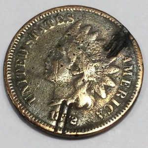 Hermosa moneda de centavo cabeza india de 1872 fecha rara - Imagen 1 de 2