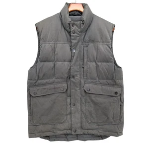 Cabelas Down Puffer Vest Mens Grey Full Zip Fleece Lined Pockets Size M - Picture 1 of 14