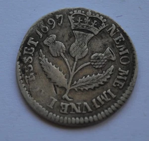 William II Scotland 1697 5 Shillings Silver coin 2.2 grams - Picture 1 of 2