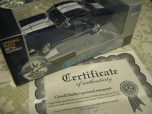 1:18 Eagle's Race Shelby GT350 Blue White Signed Autographed Shelby  - Picture 1 of 1