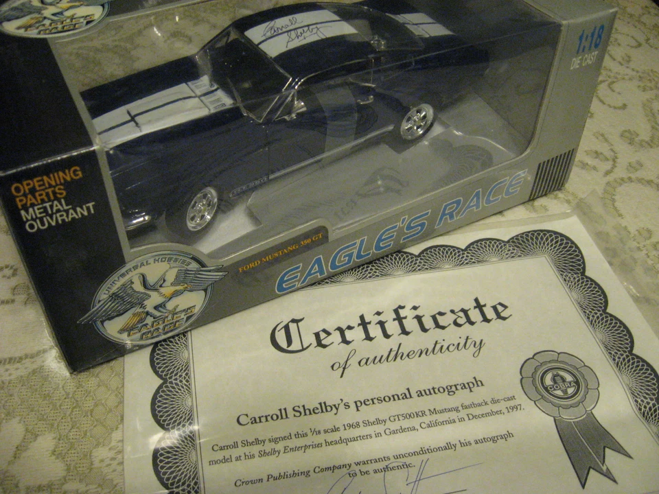 1:18 Eagle's Race Shelby GT350 Blue White Signed Autographed Shelby  - Image 1 of 1