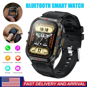 Military Smart Watch Men Answer/Make Calls Rugged Heart Rate Fitness Tracker New - Picture 1 of 9