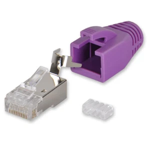 20 x Netzwerk Stecker RJ45 Cat 6 6A 7 vergoldet Crimp Einführhilfe Knickschutz - Bild 1 von 4