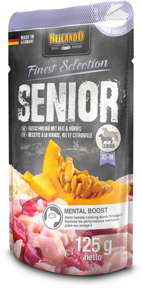 Belcando Senior Fleischmenü mit Reis & Kürbis 12 x 125g Pouchbeutel - Bild 1 von 1