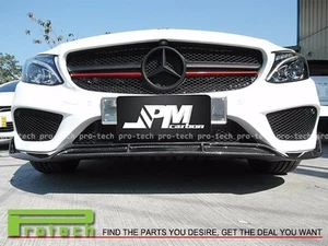 B Style Carbon Fiber Front Lip For 2015+ BENZ W205 C250 C300 Sedan w/AMG Sports - Foto 1 di 5
