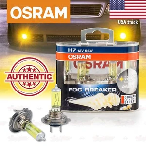 2x H7 477 OSRAM Fog Breaker DuoBox YELLOW Spot Bulbs 2600K Lamps for LOW BEAM - Picture 1 of 10