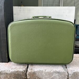 Vintage 1970 Suitcase Avocado Green/ Medium-17 on 11 Inches 