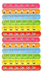 12x Schnapparmband Lachgesicht Klatscharmband Armband Mitgebsel Kindergeburtstag - Bild 1 von 3