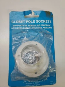 John Sterling Corp. 3257, Closet Pole Sockets, One Pair, White, FS - Picture 1 of 5