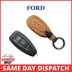 FUNDA LLAVERO REMOTO FORD FIESTA MONDEO FOCUS TITANIO ABATIBLE CUERO ESTUCHE, MARRÓN - Imagen 1 de 5
