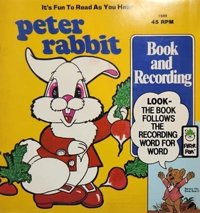 Vintage 1981 Peter Pan Peter Rabbit Records And Book 45 RPM - Imagen 1 de 12