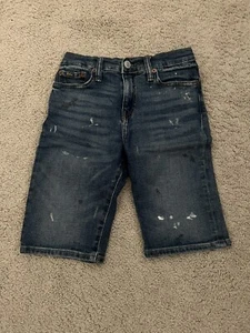 Polo Ralph Lauren Boys Paint-Splatter Sullivan Slim Denim Jean Shorts Size 8 - Picture 1 of 3