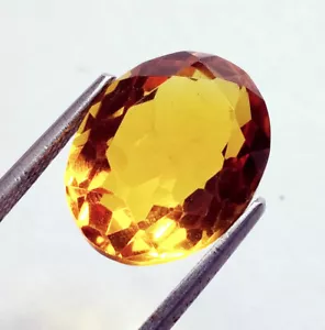 Golden Quartz Loose Gemstone Oval Cut 10.75 Ct Certified With Free Gift - Picture 1 of 6