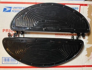 Harley 2938-40M WPB Knucklehead UL Metal Top Pad Half Moon Footboard Set 1942-47 - Picture 1 of 3