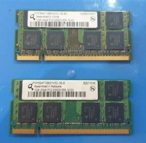 2GB Qimonda (2x 1gb) sodimm DDRII RAM MEMORY PC2 DDR2 2Rx8 5300S-555 for Laptop - Picture 1 of 2