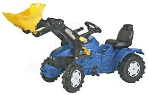 Rolly Toys - Neuf Holland Td 5050 Ride Sur Pédale Tracteur Avec Trac Chargeur
